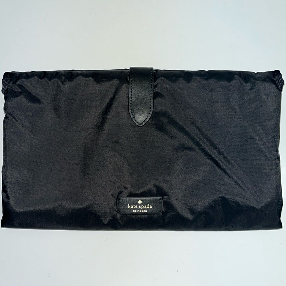 Kate Spade Black Nylon Infant Roll Up Padded Changing Pad w/ Inside Mesh Pockets